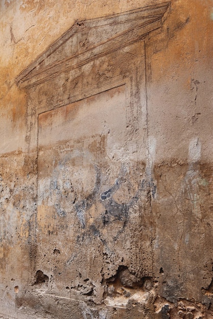 Drawing of a temple on an old wall