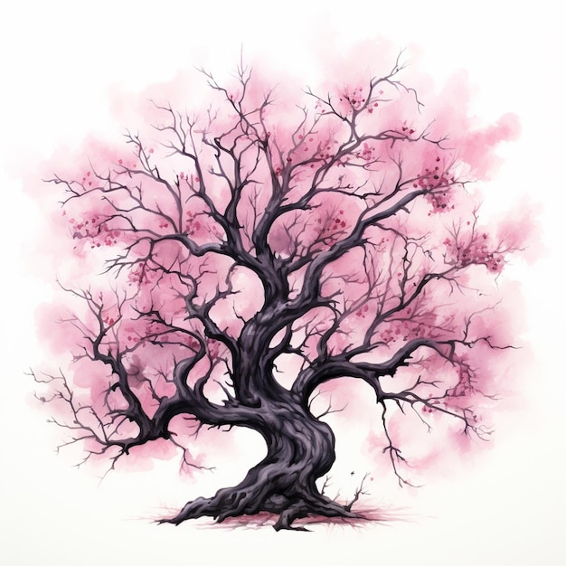 ピンクの花をかせた木を描いた絵 - ガジェット通信 GetNews