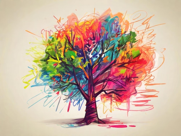 a drawing of a tree with the word  tree  on it