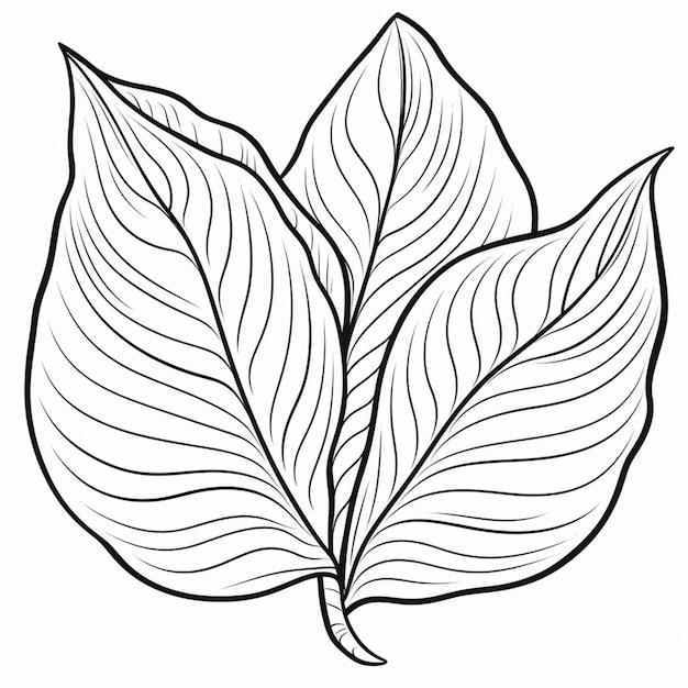 A drawing of two leaves on a white background generative ai