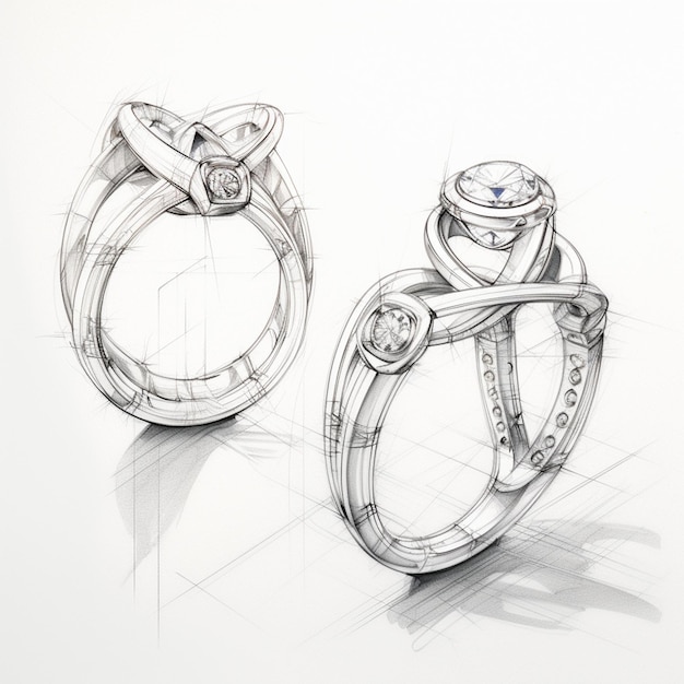 a drawing of two rings with one that says " ring ".