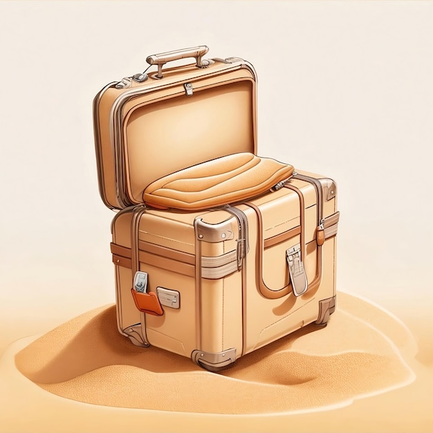 観光の日を祝う 2 つのスーツケースの絵