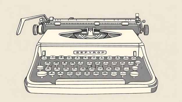 a drawing of a typewriter with the words  london  on the top