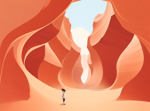 Foto disegno dell'upper antelope canyon