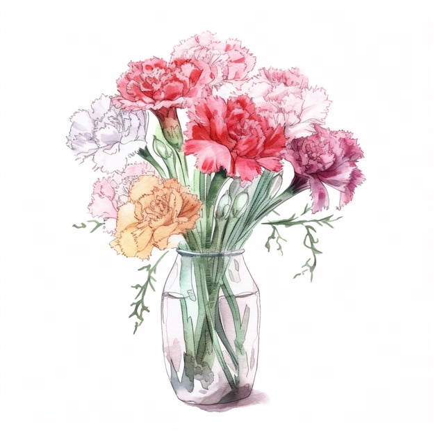 A drawing of a vase of flowers with the word peonies on it