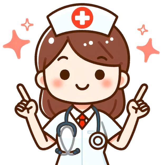 Photo a drawing vector illustration of a female nurse with a stethoscope on it