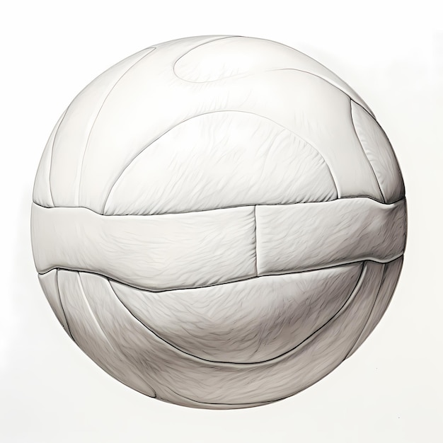 Photo drawing of volleyball ball less detail