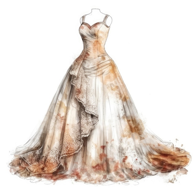 Photo a drawing of a wedding dress on a hanger