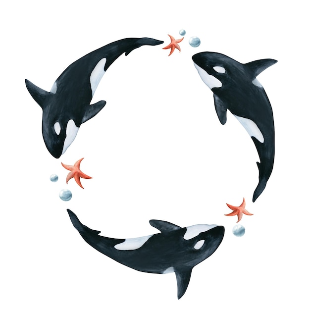 A drawing of a whale with a star on it