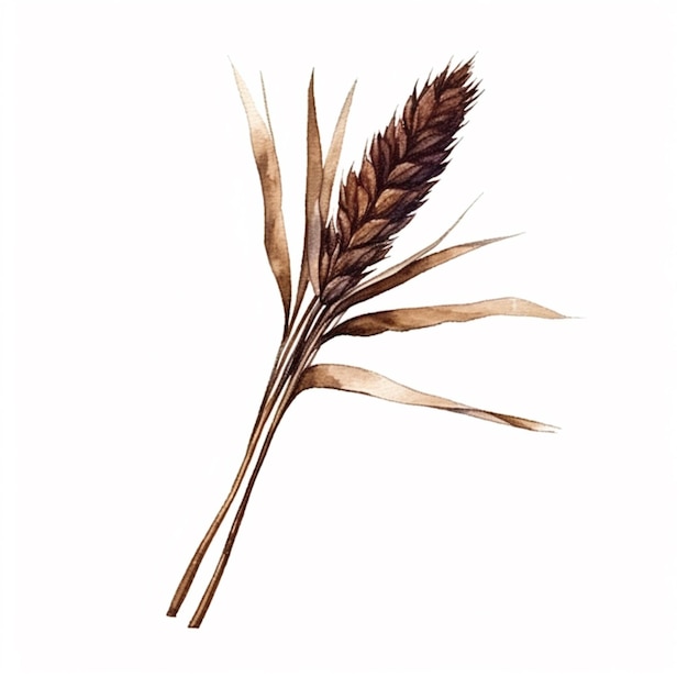 小麦という文字が描かれた小麦の植物の絵。