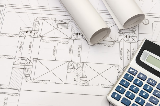 Drawing on which bearings and calculator lay