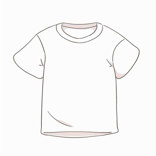 a drawing of a white t shirt with a short sleeve generative ai