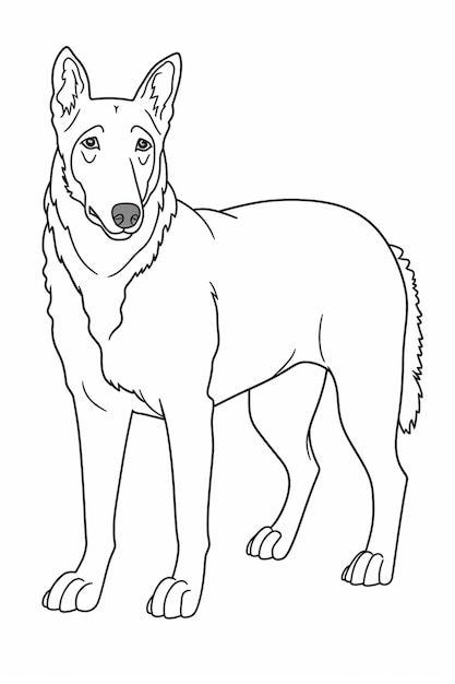 白い背景にあるオオカミの絵