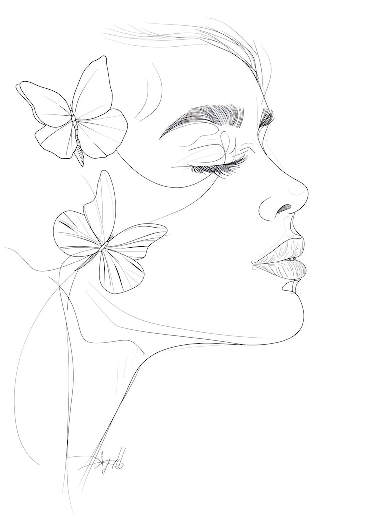 Photo a drawing of a woman with flowers on her face