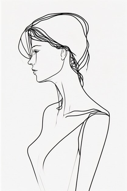 Рисунок женщины с шляпой на ней.