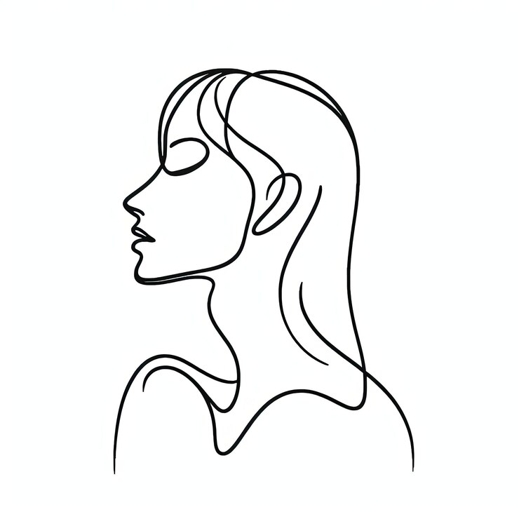 Photo 긴 머리와 긴 머리카락을 가진 여자의 그림