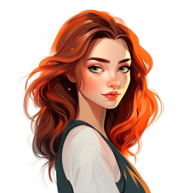 Premium AI Image | a drawing of a woman with red hair