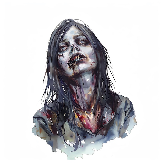 頭蓋骨を描いた女性の絵