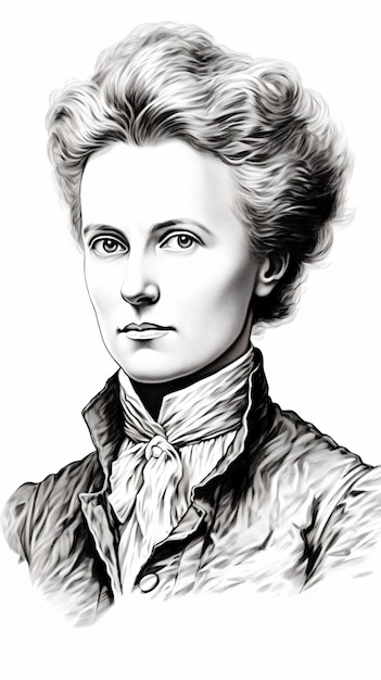 Photo a drawing of a woman with a tie