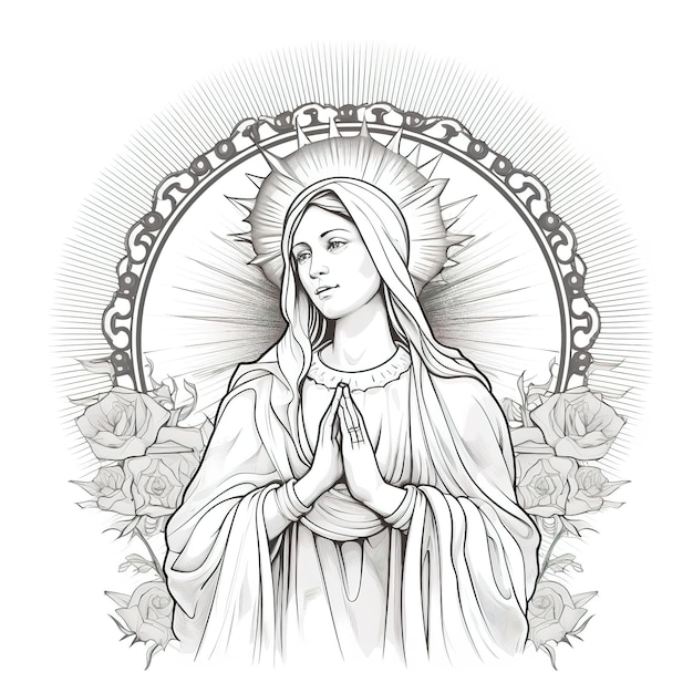 A drawing of a woman with the word virgin on it