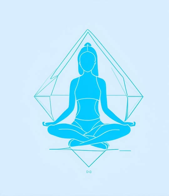 a drawing of a woman in yoga pose with the words yoga