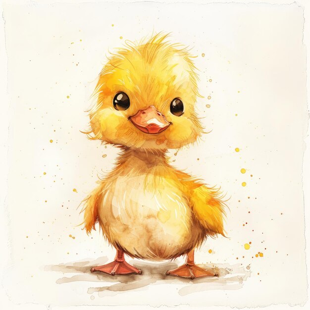 a drawing of a yellow duck with a black eye and a black eye and a yellow eye