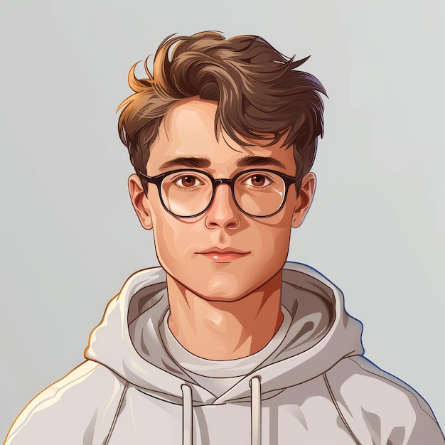 Photo drawn avatar of young guy based on cryptocurrency