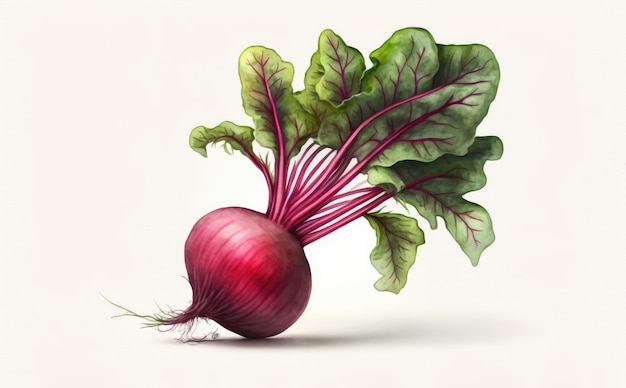 A drawn beetroot on white background watercolor vegetable organic food illustrations ai generated