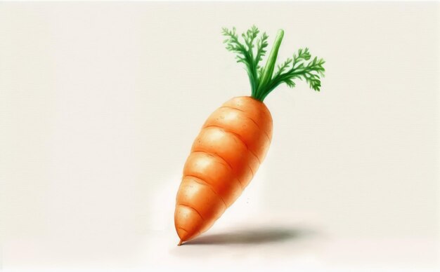 a drawn carrot on white background watercolor green vegetable illustrations ai generated