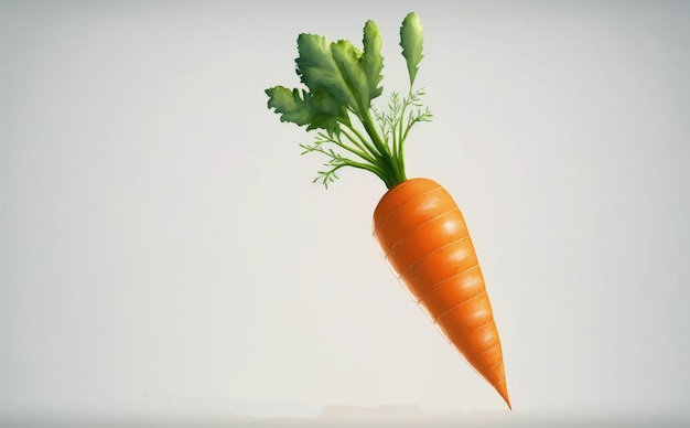 a drawn carrot on white background watercolor green vegetable illustrations ai generated