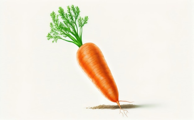 a drawn carrot on white background watercolor green vegetable illustrations ai generated