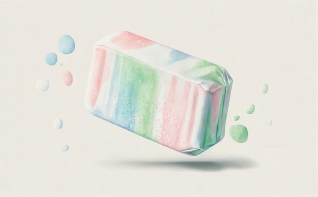 drawn chewing gum on white background watercolor sweets illustrations ai generated