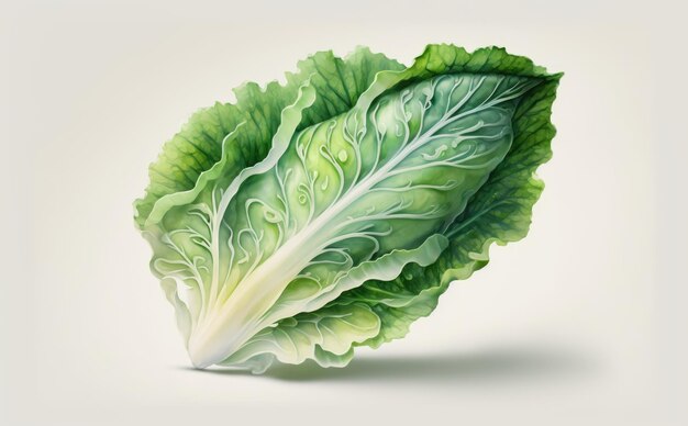 A drawn chinese cabbage on white background watercolor organic food illustrations ai generated