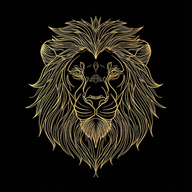 ライオンの頭状のロゴが AI ゲネレーティブで描かれています
