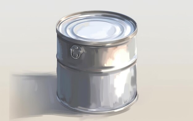 a drawn metal can on white background watercolor tin can illustrations ai generated