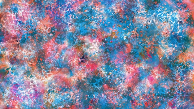 Photo drawn spotted decorative colorful abstraction of blue pink and white colors.