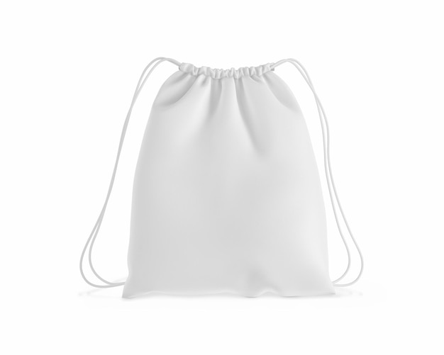 Drawstring Bag on white background