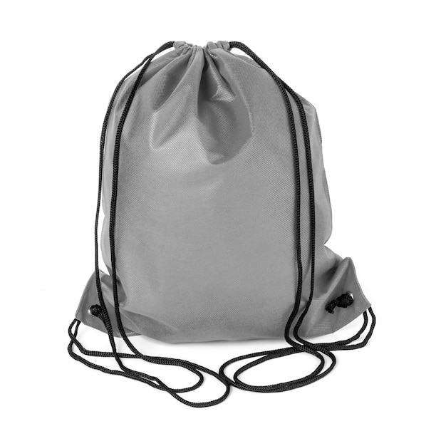 Drawstring pack isolated on whitye background