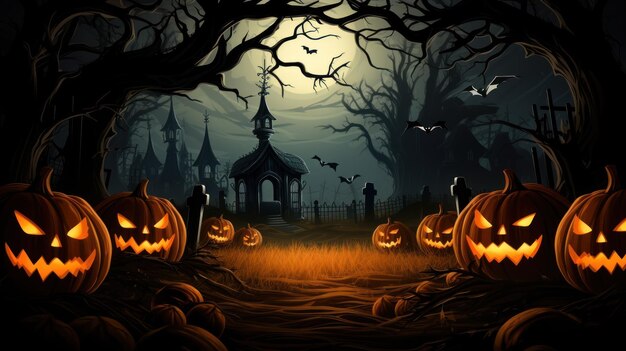 Photo dreadful halloween background featuring space for text