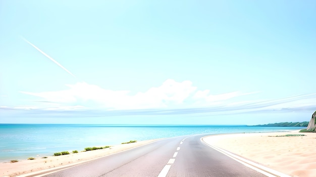 Dream beach road art Ai