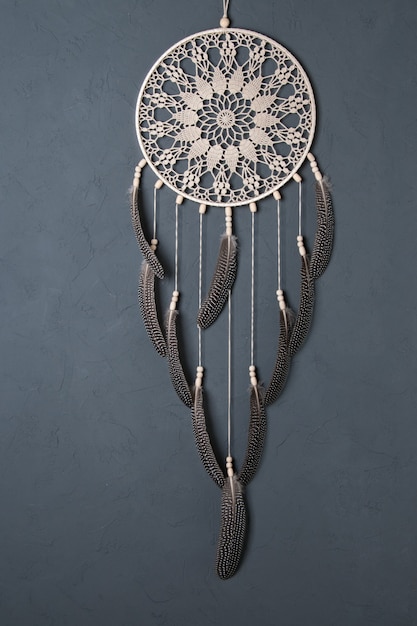 Photo dream catcher on gray