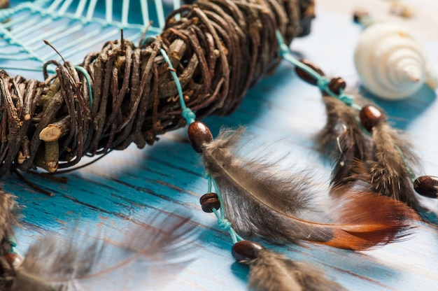 Photo dream catcher with feathers