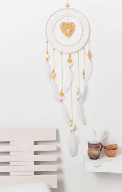 Dream catcher with golden decor