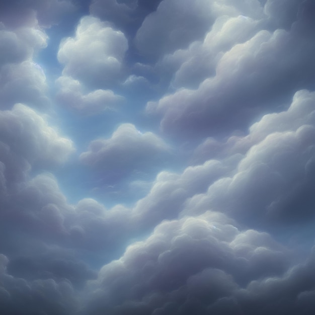 천상의 분위기를 위한 꿈의 구름 천국 미묘한 푹신한 질감