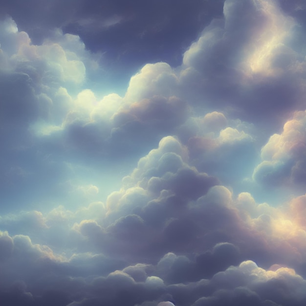 천상의 분위기를 위한 꿈의 구름 천국 미묘한 푹신한 질감