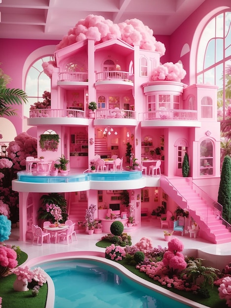 Foto la casa dei sogni della bambola barbie