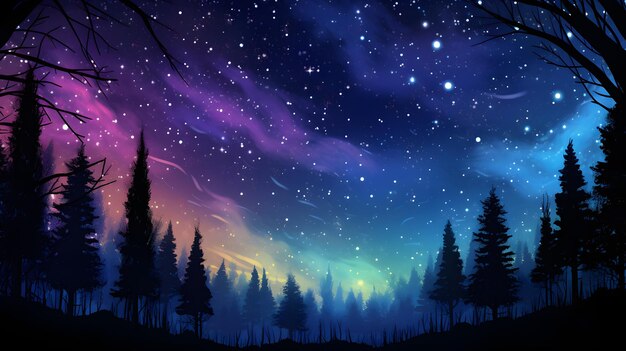 Photo dream like gradient sky at night time idea for fantasy background wallpape