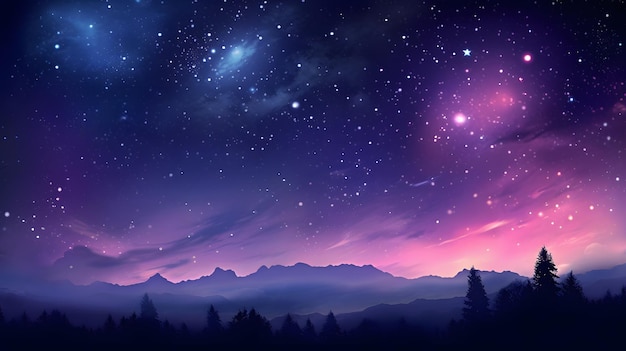 Photo dream like gradient sky at night time idea for fantasy background wallpape