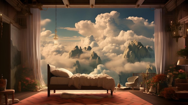 Premium Photo Dream room AI generated