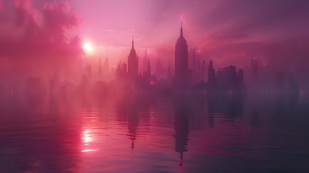 Photo dream scifi skyline building